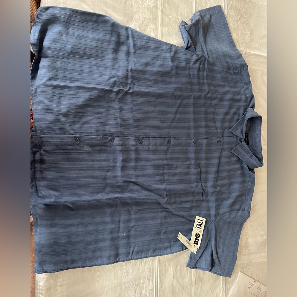 3 x Mens button down blue short sleeve shirt